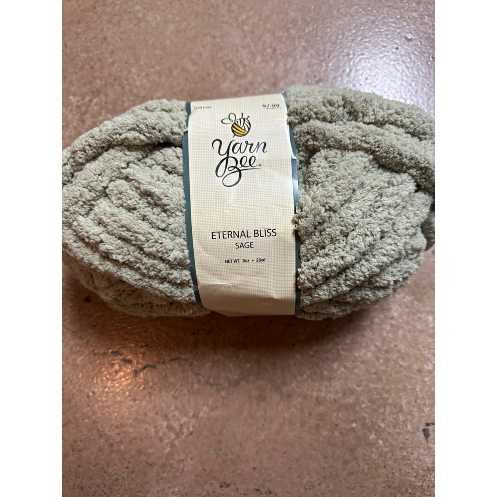Yarn n Bee Eternal Bliss Chunky Yarn Sage Green 1 Skein 8 oz Jumbo